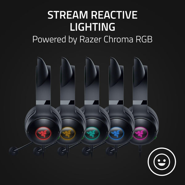 Razer Kraken Kitty V2  - Wired RGB Headset with Kitty Ears - Black