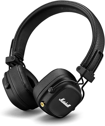 Marshall Major IV On Ear Bluetooth Headphones, Wireless Earphones, Foldable - Black