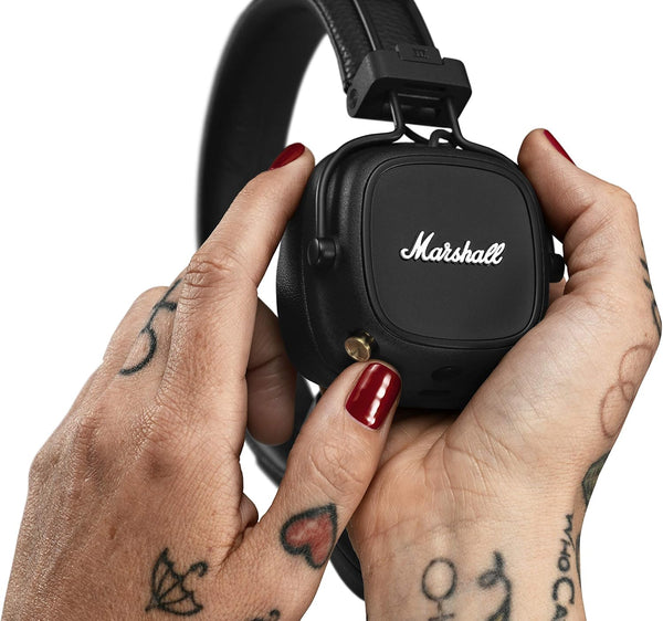 Marshall Major IV On Ear Bluetooth Headphones, Wireless Earphones, Foldable - Black