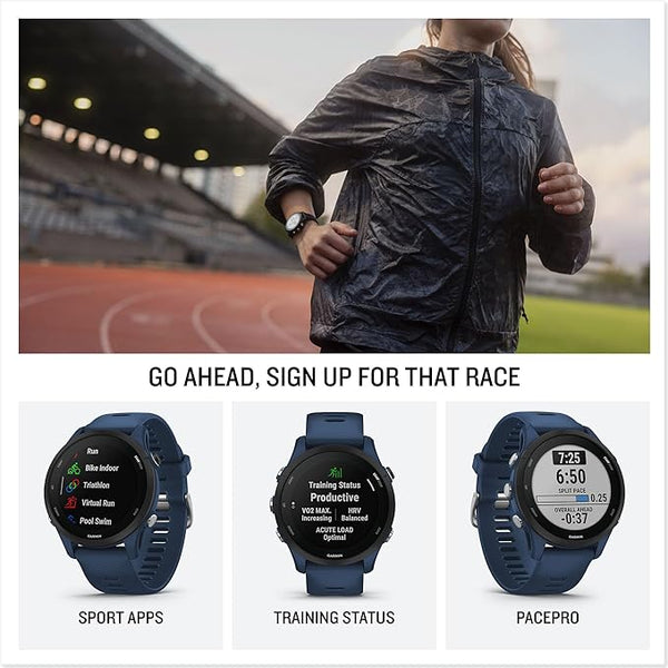 Garmin Forerunner 255 Easy to Use Lightweight GPS Running Smartwatch & HRM-Pro Plus - Premium Chest Strap for Recording Heart Rate