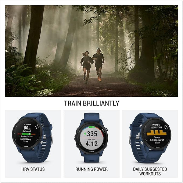 Garmin Forerunner 255 Easy to Use Lightweight GPS Running Smartwatch & HRM-Pro Plus - Premium Chest Strap for Recording Heart Rate