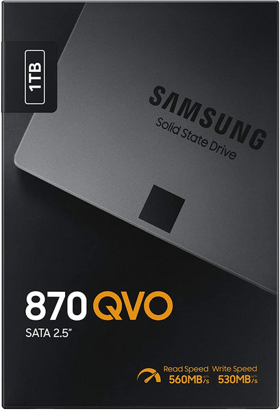 Samsung SSD 870 QVO 1TB (MZ-77Q1T0), SATA 2.5 Inch, Internal Solid State Drive) - Grey